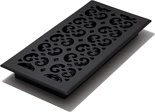 Decor Grates STH614 Scroll Text Floor Register, 6" by 14", Black