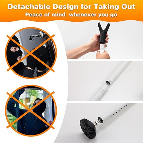 Miniatura 6 de Barra de seguridad para puerta corredera Barra de seguridad para puertaventana de 19 a 52 pulgadas Barra de seguridad ajustable de alta