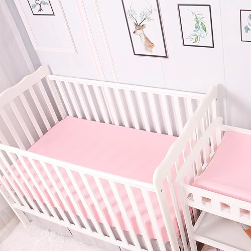 Miniatura 3 de Juego de 3 sábanas bajeras para cuna, extrasuaves, transpirables, de 9 pulgadas de profundidad, para cama estándar de 28 x 52 pulgadas, acogedoras