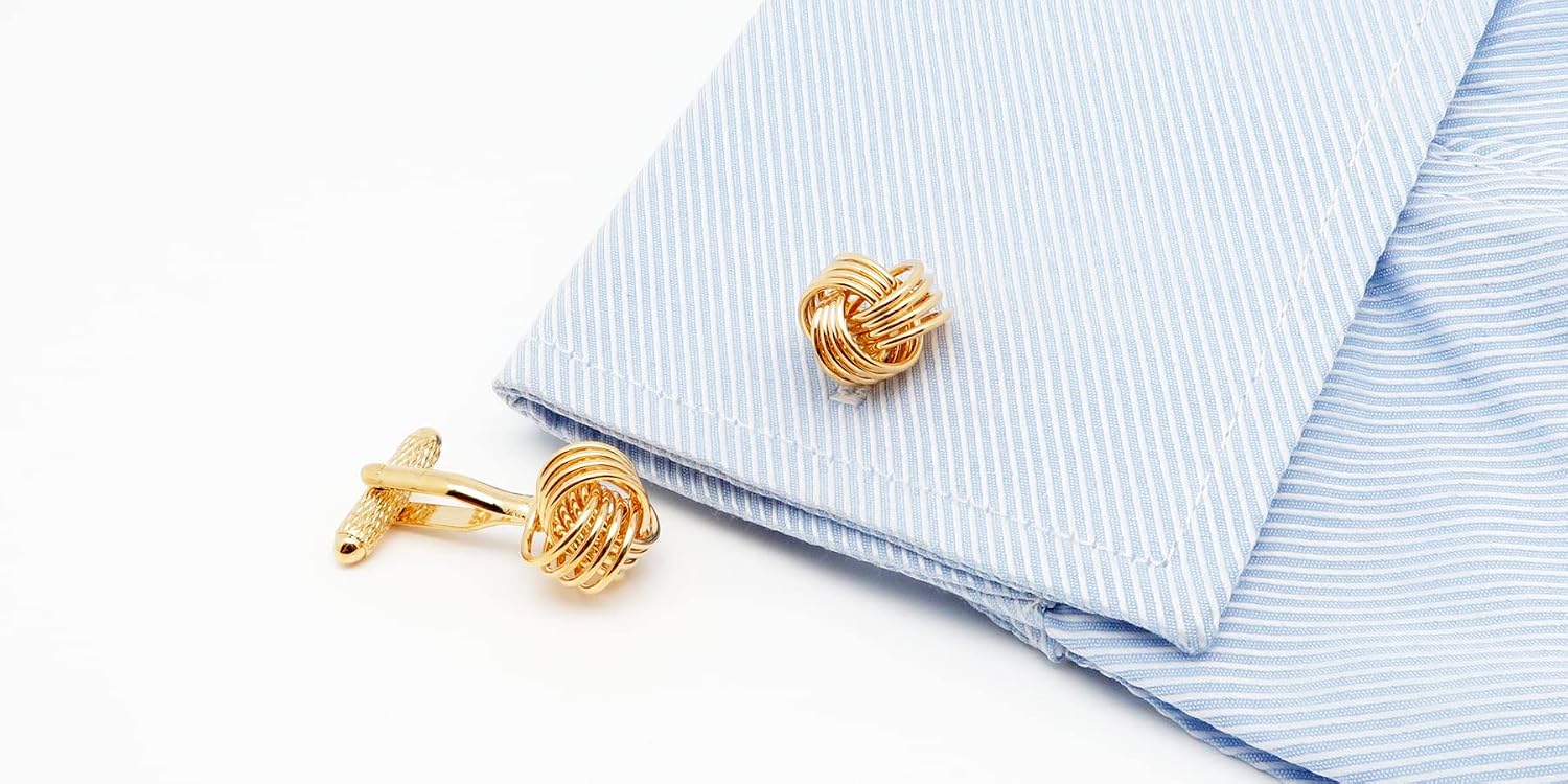 Twist Knot Cufflinks for Men Lady Daily Office Shirt in Gift Case