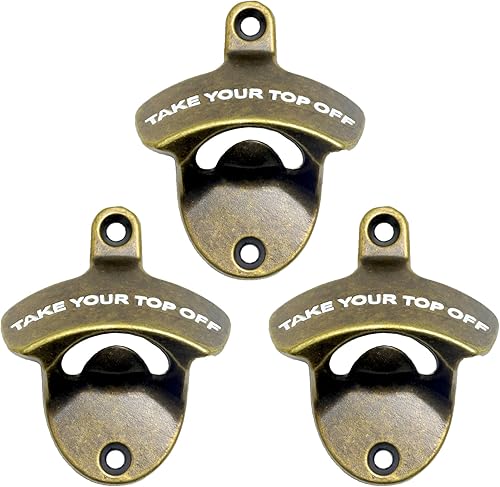 Miniatura 10 de Abrebotellas vintage montado en la pared, abrebotellas de latón, abrebotellas de soda para exteriores, tablero de madera montado para regalo