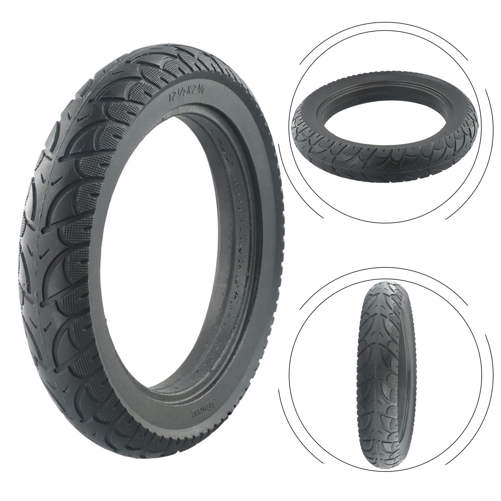 CNANRNANC 12 Zoll Reifen, Reifen für Fahrradanhänger, Vollgummireifen 12 1/2x2 1/4(57-203) Für E-Bike Scooter 12.5x2.125 Reifen Sport & Freizeit