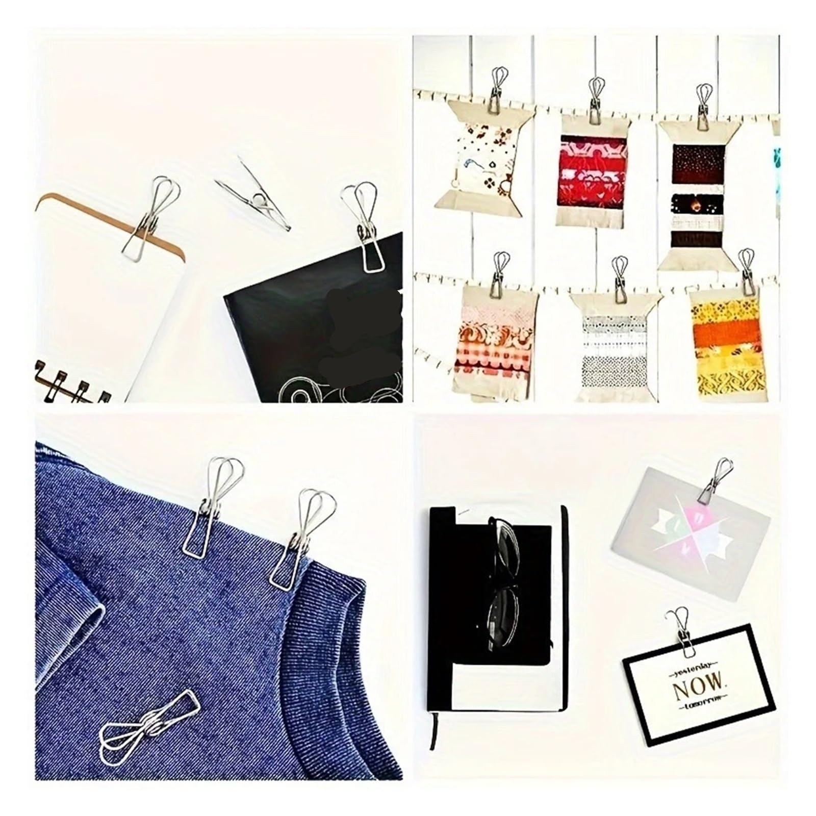 Metall-Wäscheklammern, 120 Stück, Edelstahl-Wäscheklammern, Mehrzweck-Metalldraht, Mehrzweck-Clips für Wäsche, Zuhause, Küche, für Wäscheleine, Befestigung, Handtuch, Socken, Unterwäsche