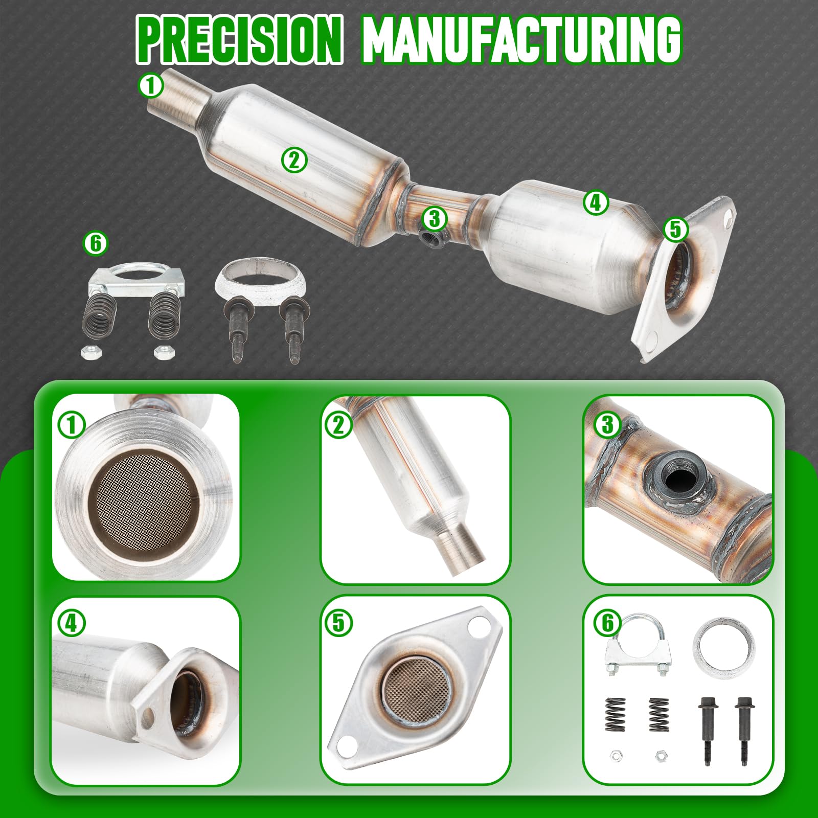 トヨタ 触媒コンバーター EA6 プリウス Amazon | FOMIUZY ハイフロー フロント 触媒コンバーターキット 直接