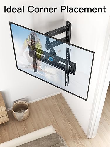 Miniatura 5 de Pipishell Soporte de pared para TV de movimiento completo para la mayoría de televisores planos y curvos de 26 a 60 pulgadas de hasta 77 libras,