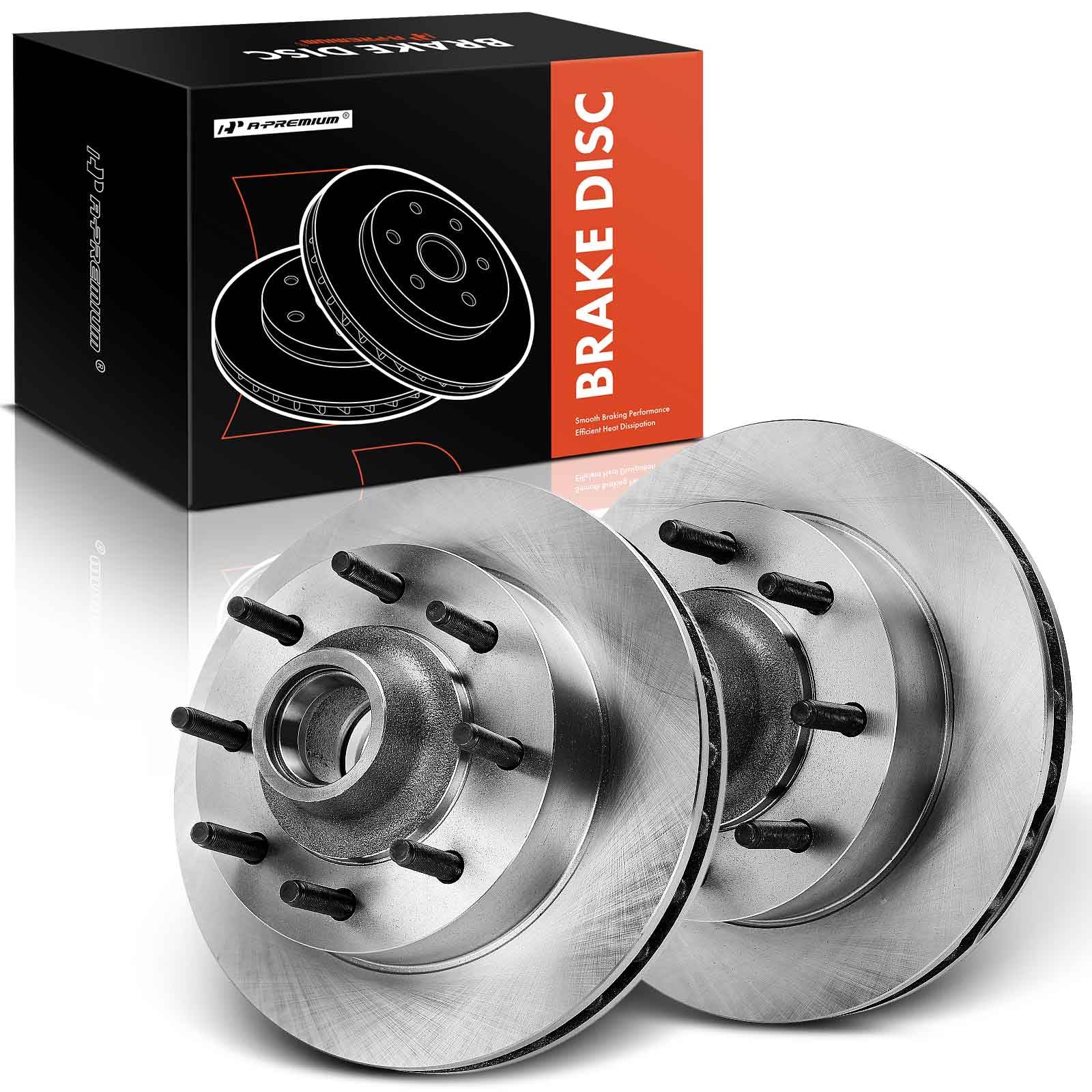 A-Premium 13.03 inch (331 mm) Front Vented Disc Brake Rotors Compatible with Select Ford models - F-250 Super Duty 2003-2004, F-350 Super Duty 2003-