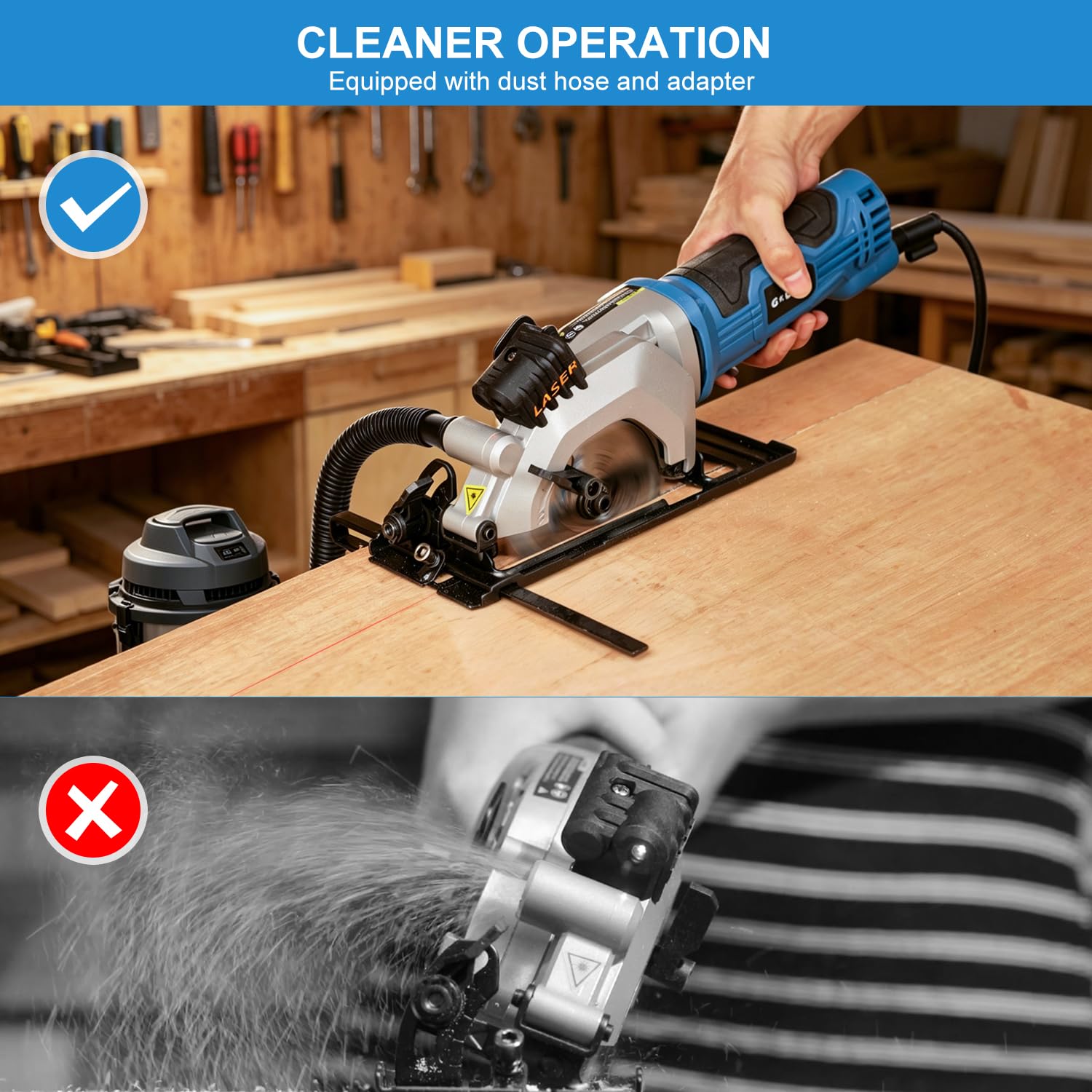 G LAXIA Mini Circular Saw with Laser Guide -4