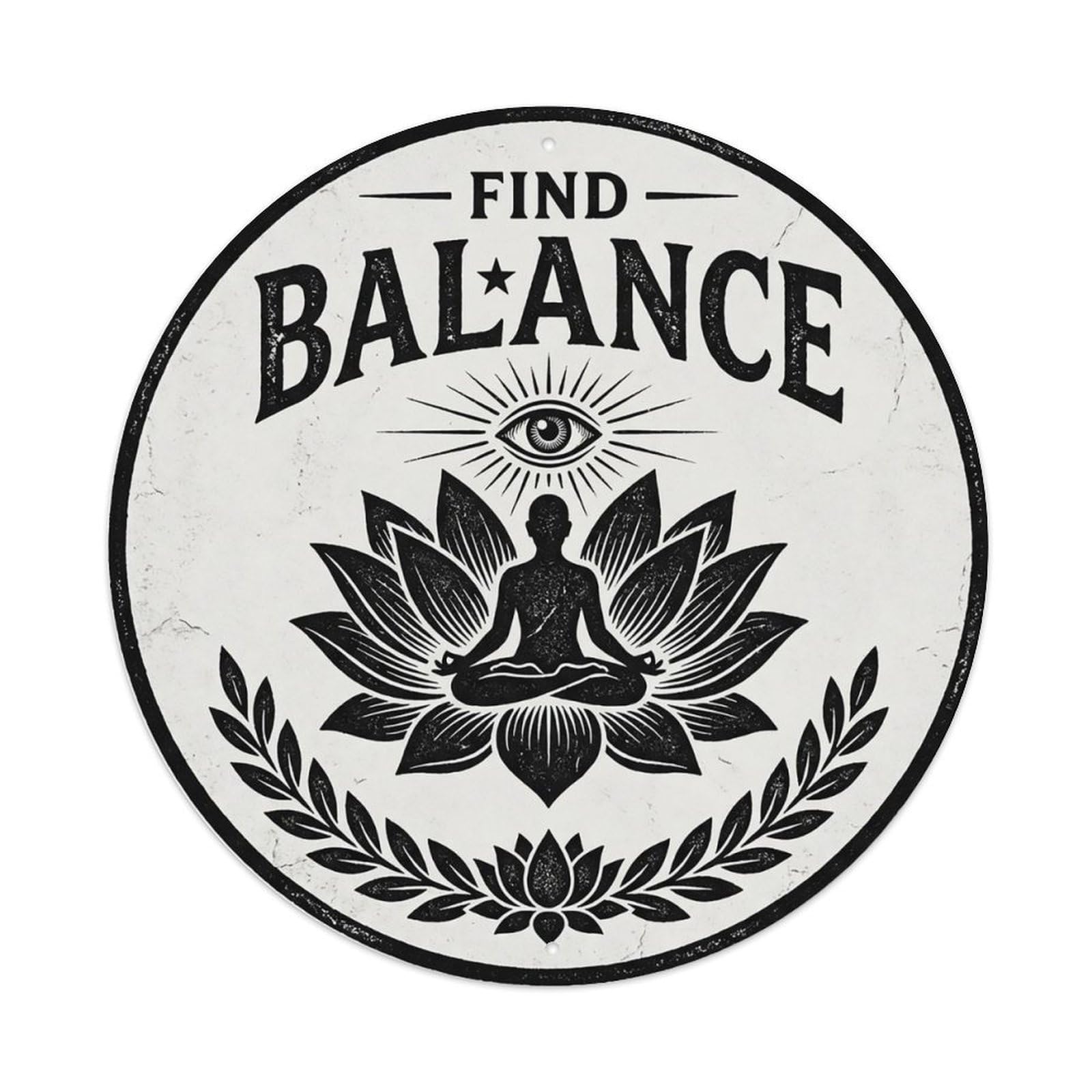 Zen Flower Meditation Den Balance Metal Tin Sign