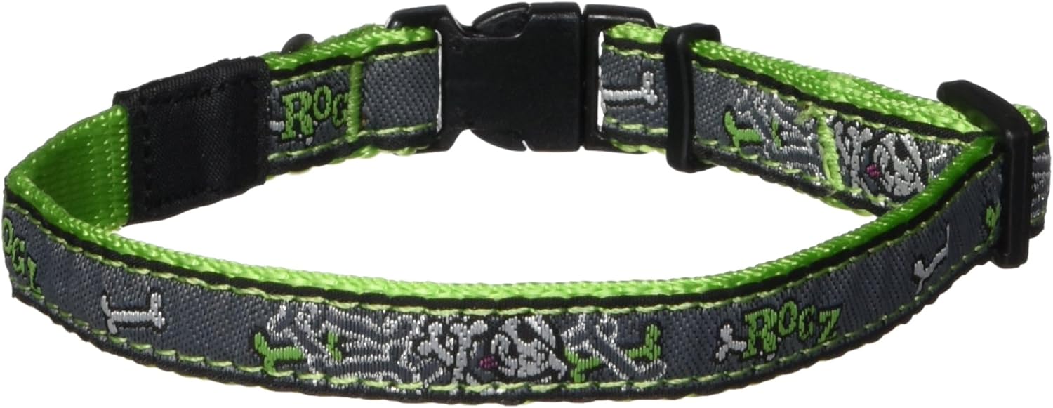 Rogz Fancy Dress Small 3/8Inch Jellybean Dog Collar, Lime