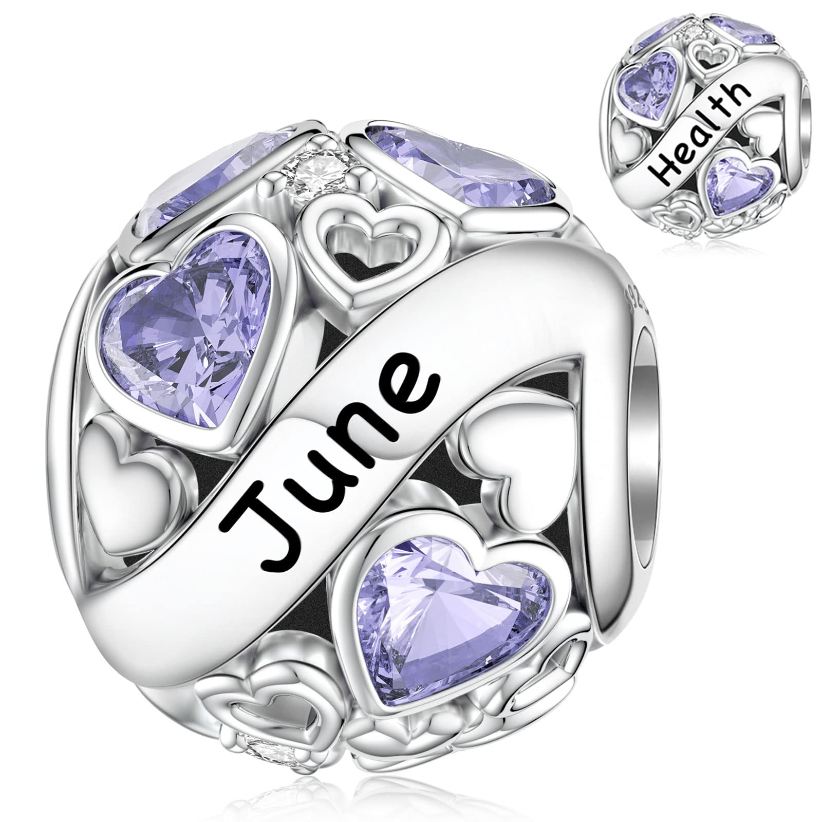 SEVENWELL Geburtsstein Charms for Pandora Charm 925 Sterling Silber Geburtstag Bead Charm