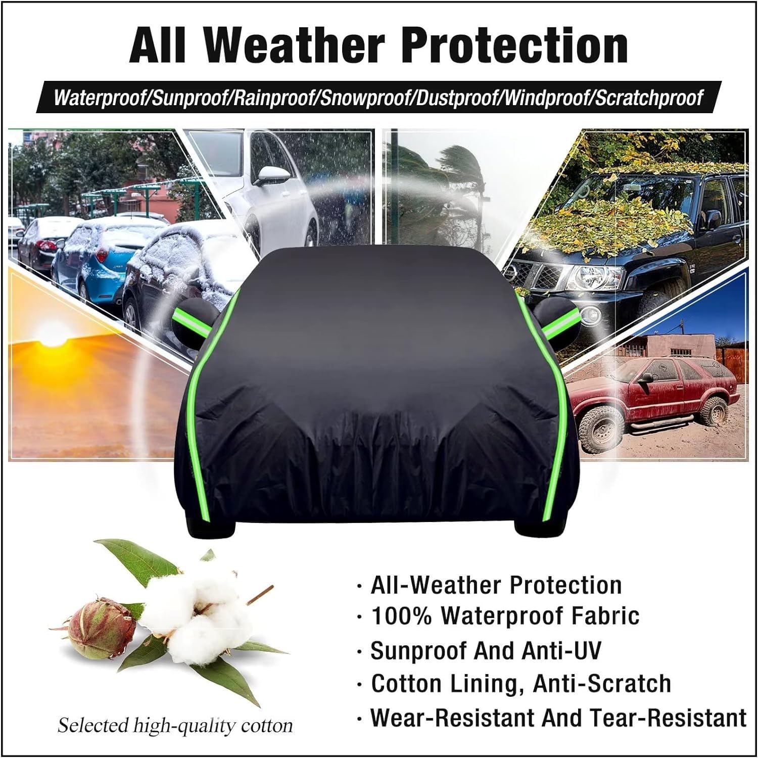 Autoabdeckung Für Toyota Avensis III Ab 2009 - Wasserdicht, 478x181x148cm Mit Reflektorstreifen