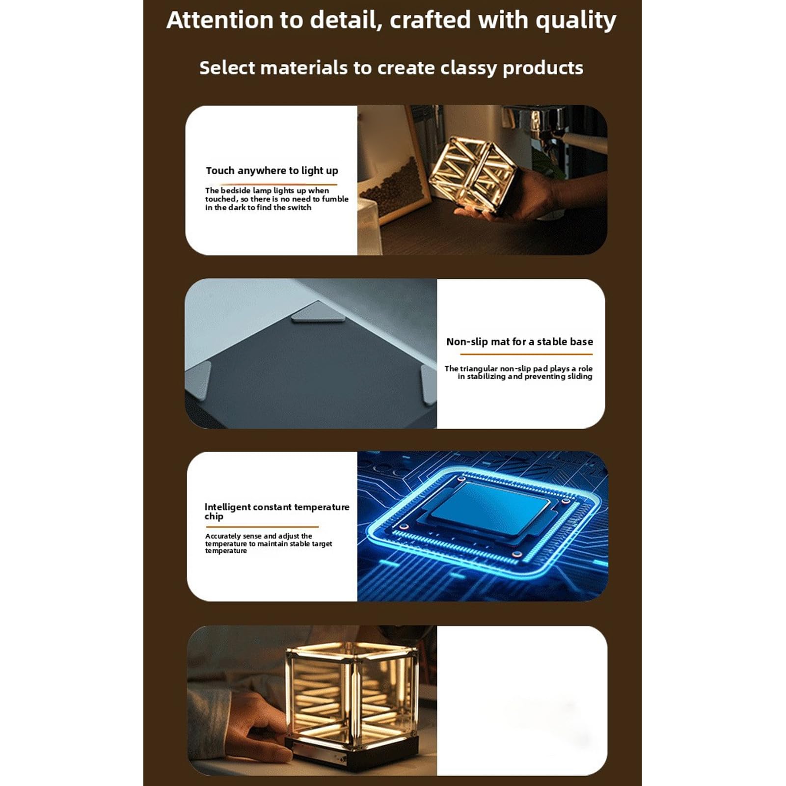 Luce LED 4D, Lampada Cubica a Specchio Infinito con Attenuazione Tattile e Batteria Ricaricabile da 2000 MAh, Lampada Ambientale Spaziale per L'arredamento della Camera da Letto,