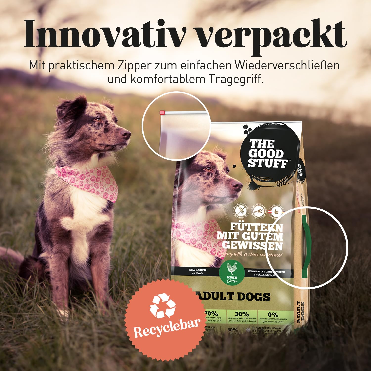The GOODSTUFF Huhn (Adult) 12,5 kg | Hochwertiges Hundetrockenfutter getreidefrei | Mit frischem Hühnerfleisch | Hundefutter trocken für ausgewachsene Hunde | Super-Premium Trockenfutter für Hunde