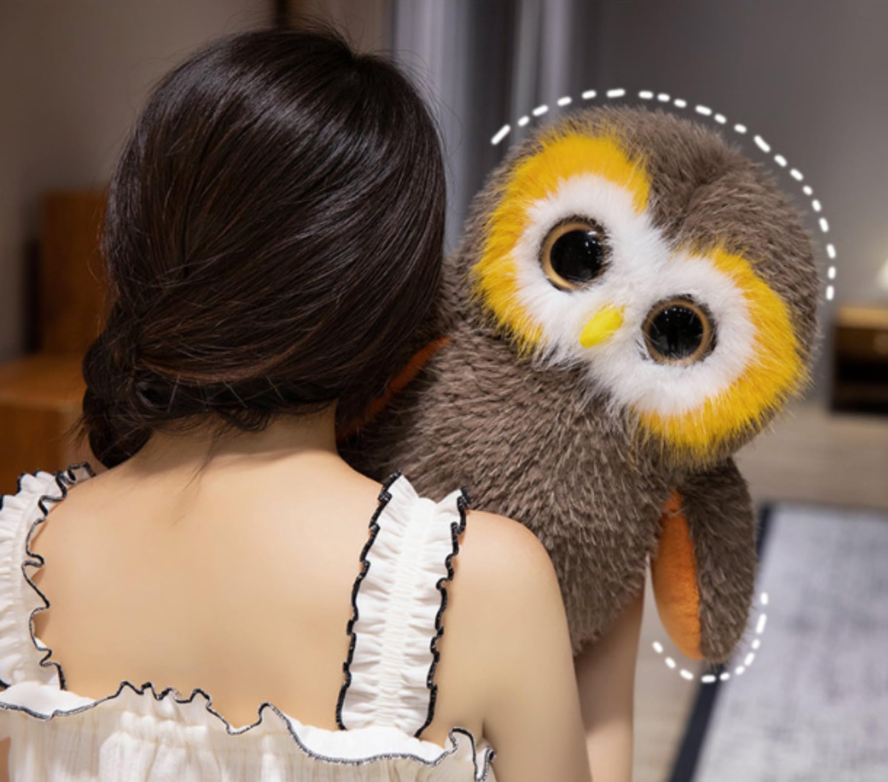 TROYSINC Plush Owl Cuddly Toy, Soft Owl Cushion Stuffed Toy, Cute Plush Toy for Children Girls, Doll Gift (20 cm, Grey) - Image 2