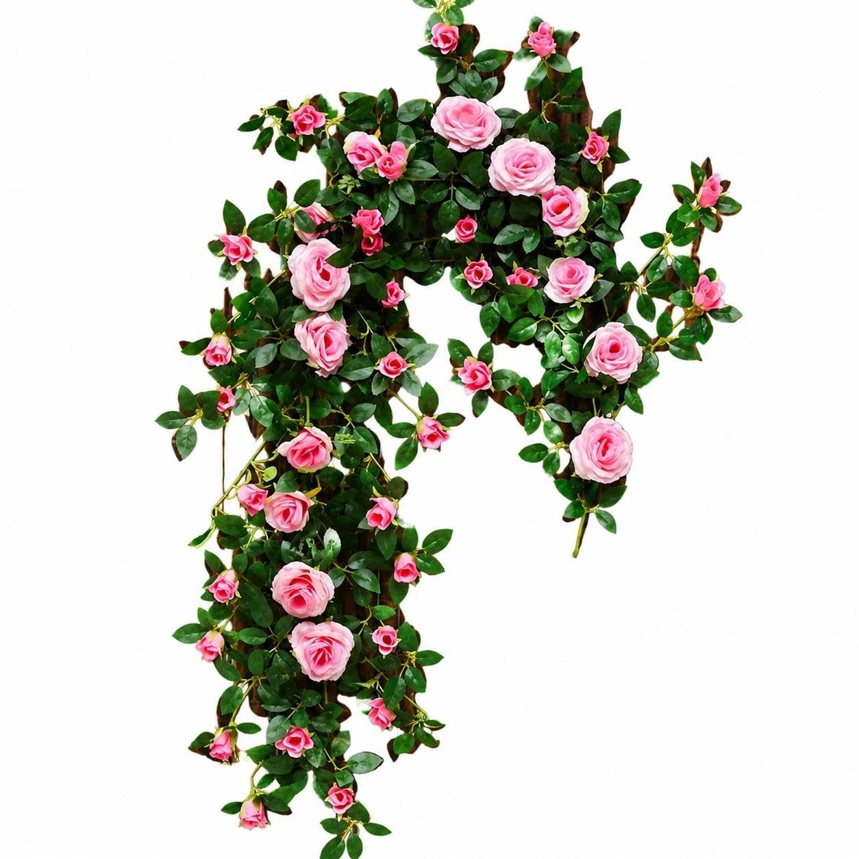 71in Artificial Rose Vine Silk Flower Garland Wedding Decor(Pastel Pink)