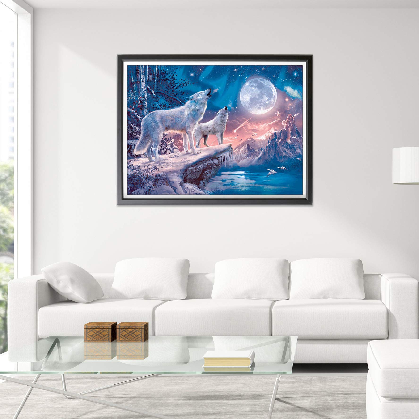 Bimkole 5D Diamond Painting DIY Kits Animal, Peinture D'art Diamant Kits Résine Peinture Décor