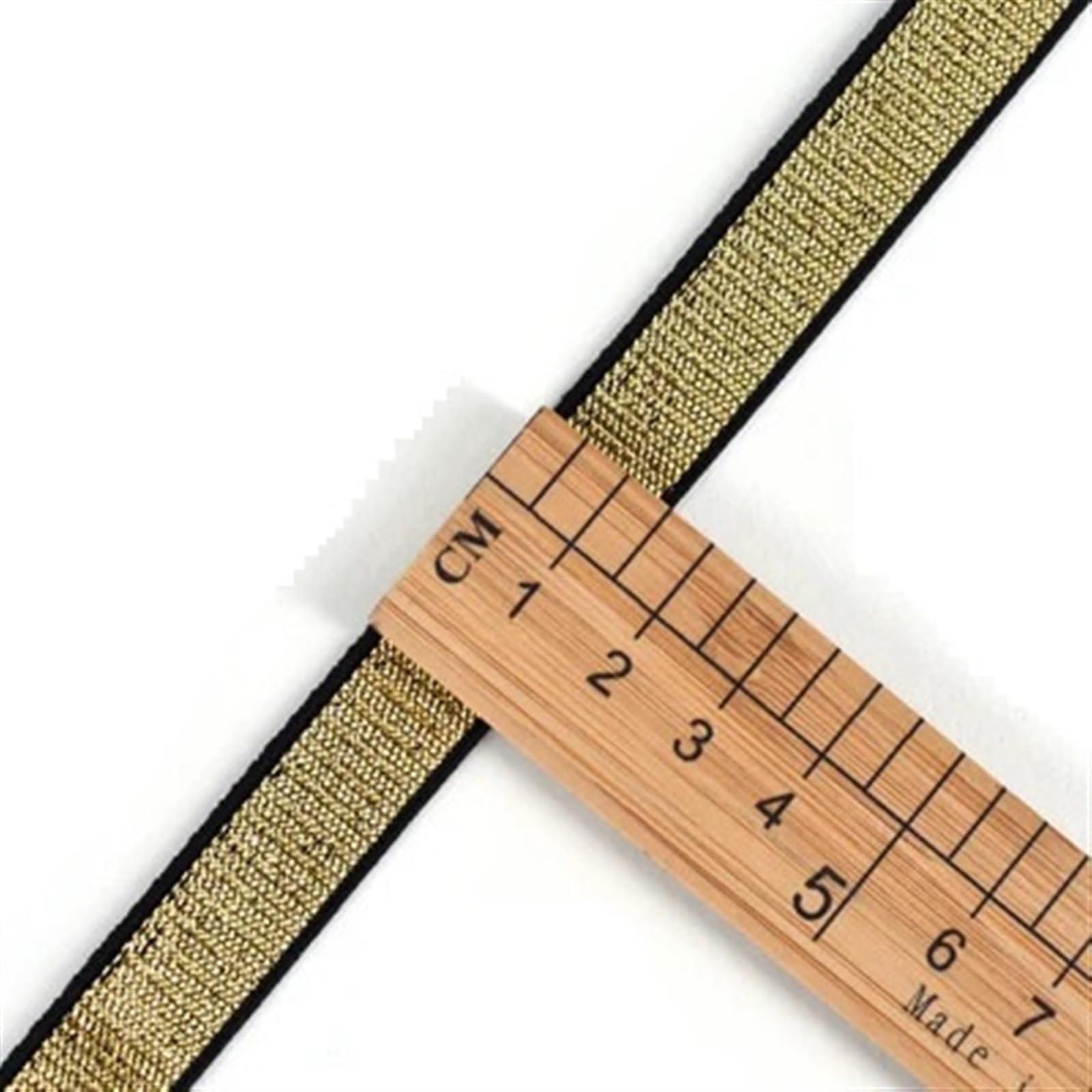 XPJYUA Elastic for Sewing Glitter Gold Silver Elastic Bands 10/15/25/40mm Nylon Waist Band for Garment Trousers DIY Sewing Accessories 1M(15mm Black gold)