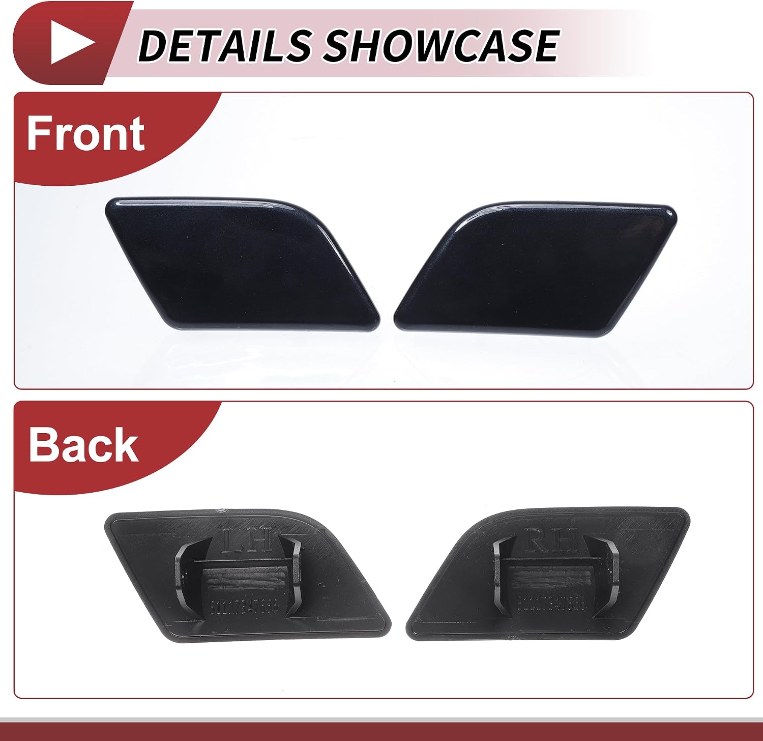 Front Left Right Side Bumper Headlight Washer Nozzle Cover Cap for BMW X1 2013-2015 Bumper Trim Nozzle Cover No.51117347666 Blue Plastic