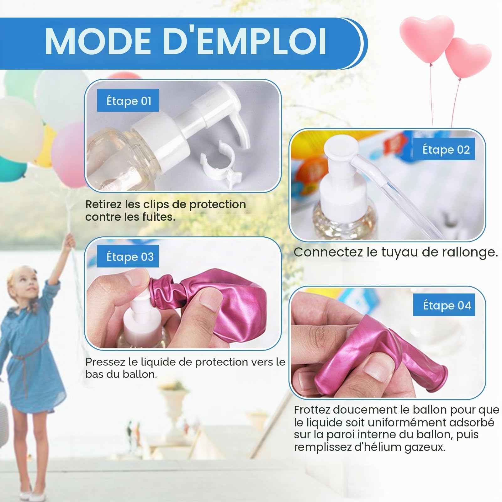 Allony Float Magic Traitement pour ballons en latex d'hélium, 100 ml, augmente le temps de flottation, haute efficacité et longue durée de vie, convient pour les fêtes d'anniversaire