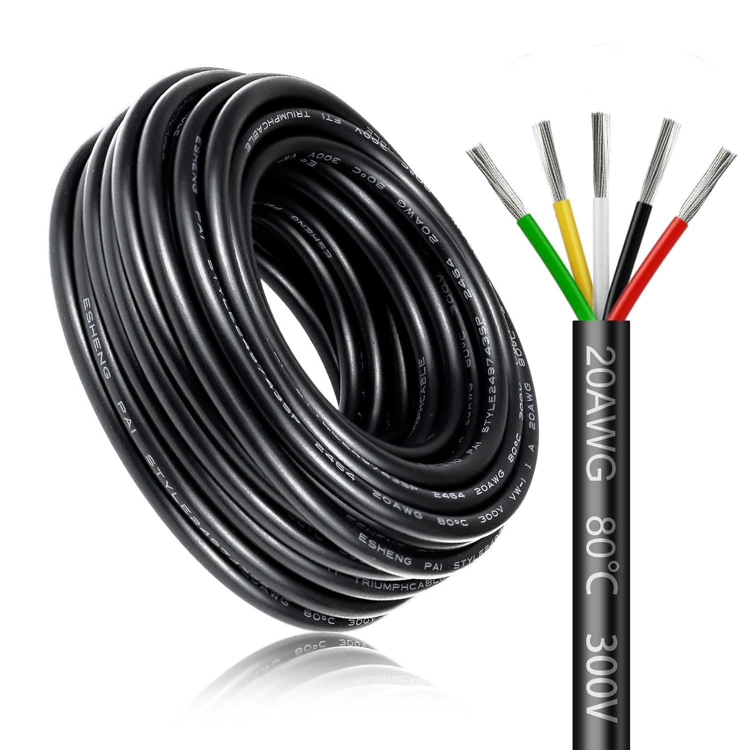 20 Meter 20AWG 5x0,5mm² Elektrischer Kabel, 5 Adriges Kabel