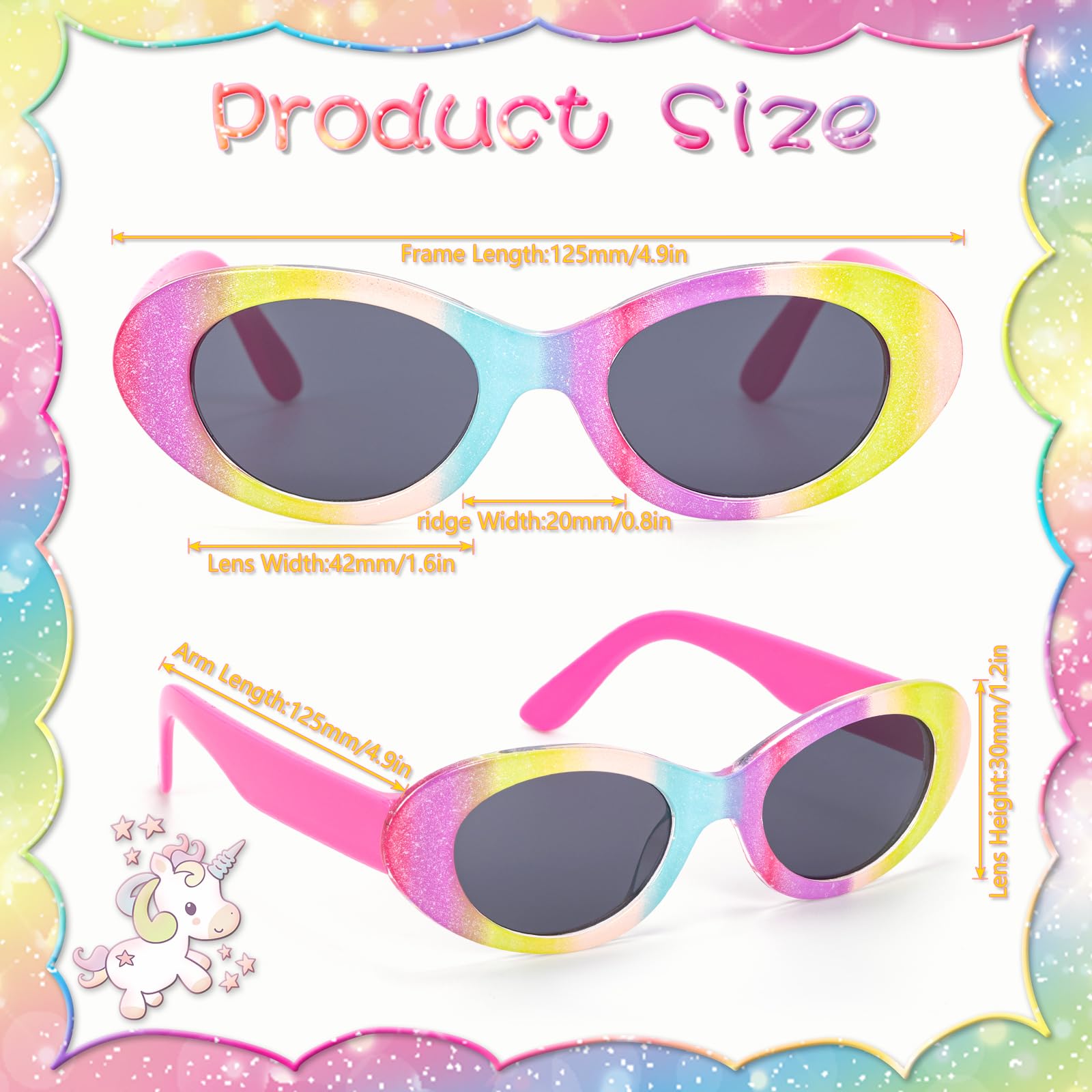Gorra de Béisbol para Niñas, Arco Iris Polarizadas Gafas de Sol Ajustables Gorros Lindas Visera Verano Deporte Informales Transpirables para Niños