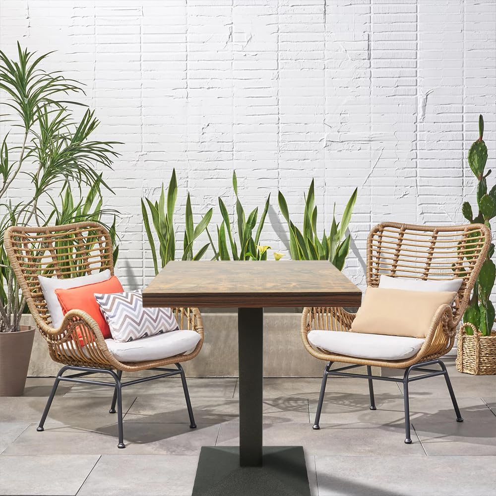 XANNI Tavolo quadrato, tavolo da pranzo con piede centrale, industriale retrò per 2-4 persone, per sala da pranzo, soggiorno, balcone, carico massimo 120 kg
