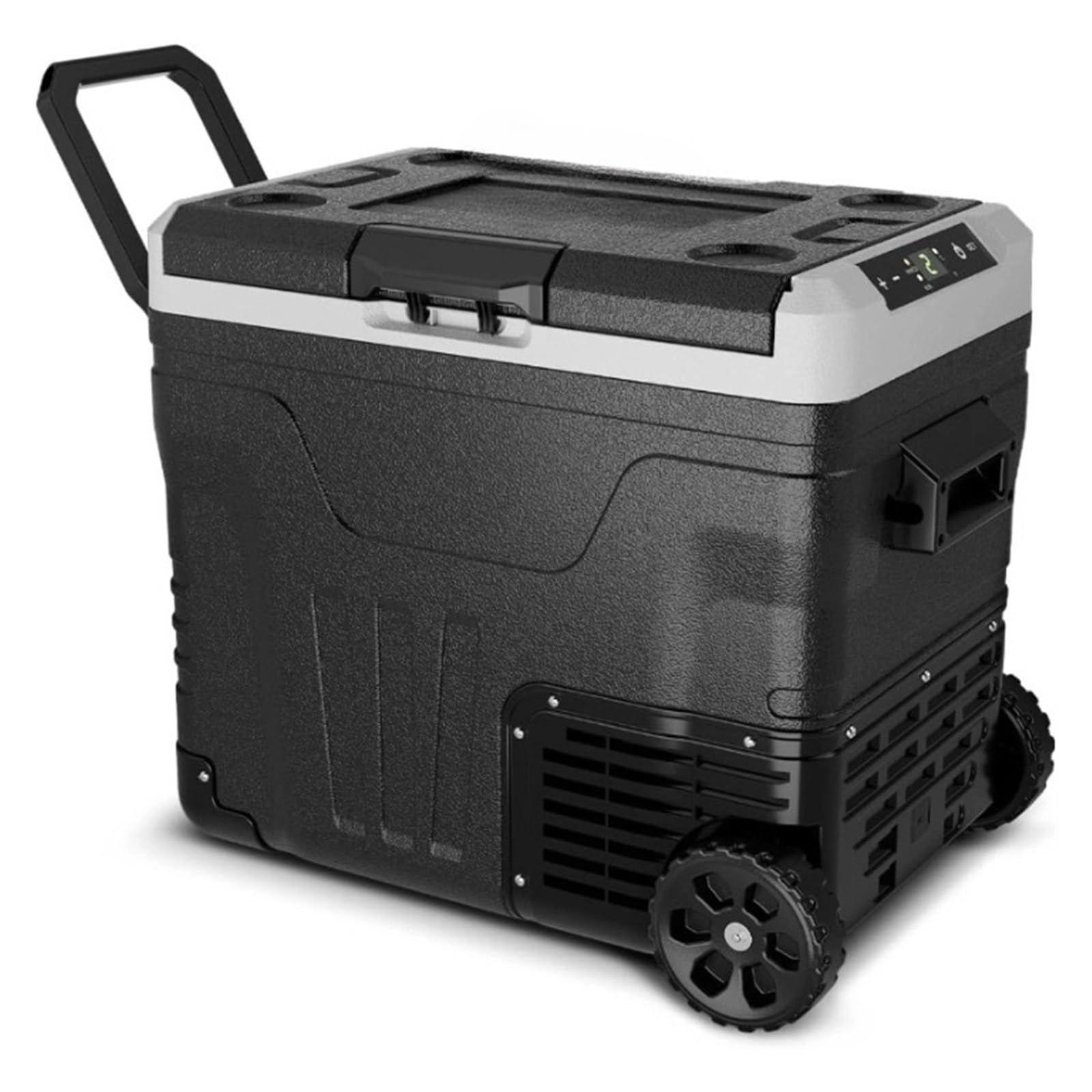 Refrigerador portátil for Auto de 12 voltios - Refrigerador eléctrico de 53 Cuartos (50 L) con 12/24 V CC y 110-240 V CA, con Ruedas, -20-29 °C