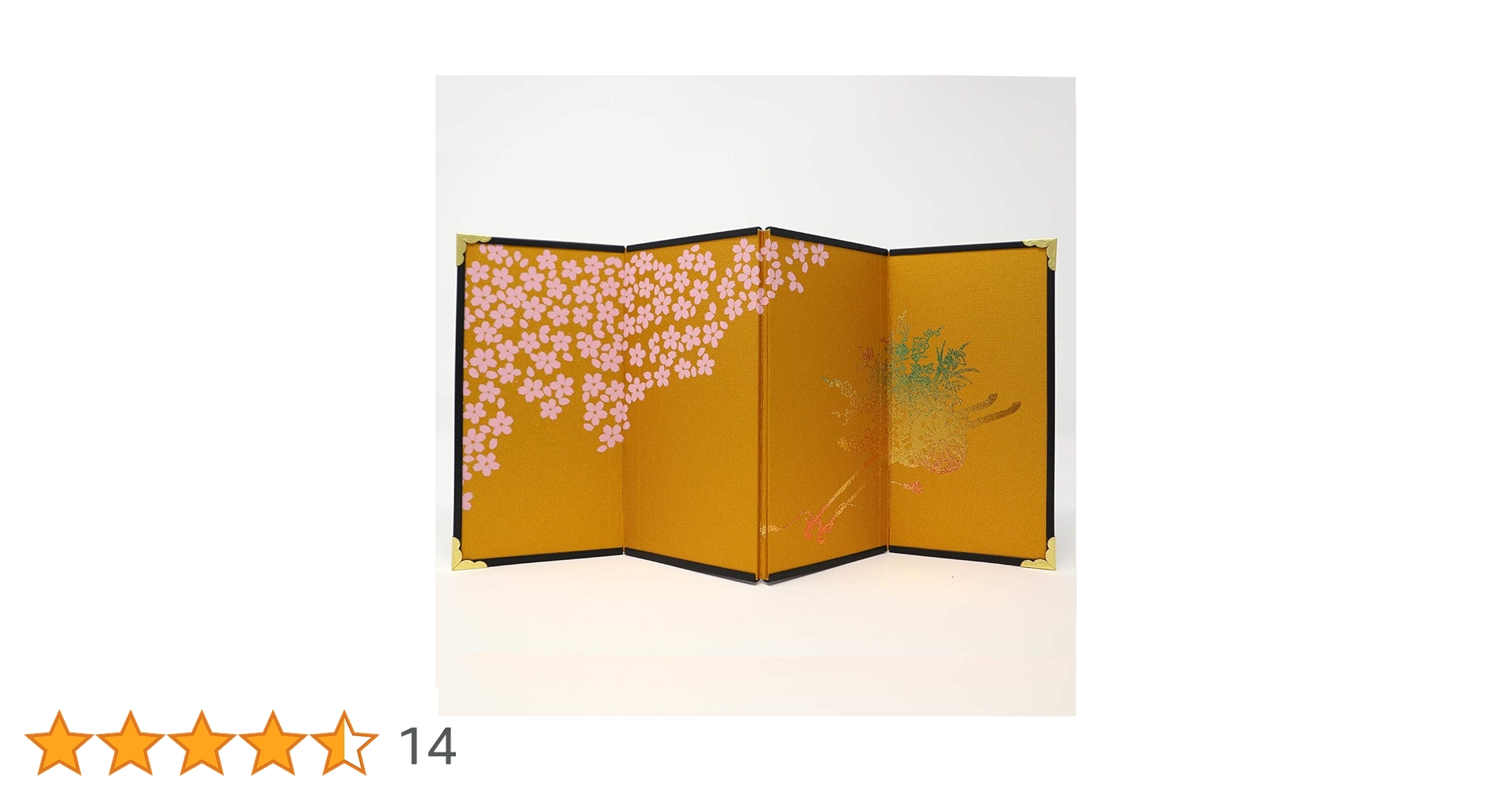 Amazon.co.jp: ミニ屏風 4曲屏風＃5－彩箔 御所車／高さ15cm
