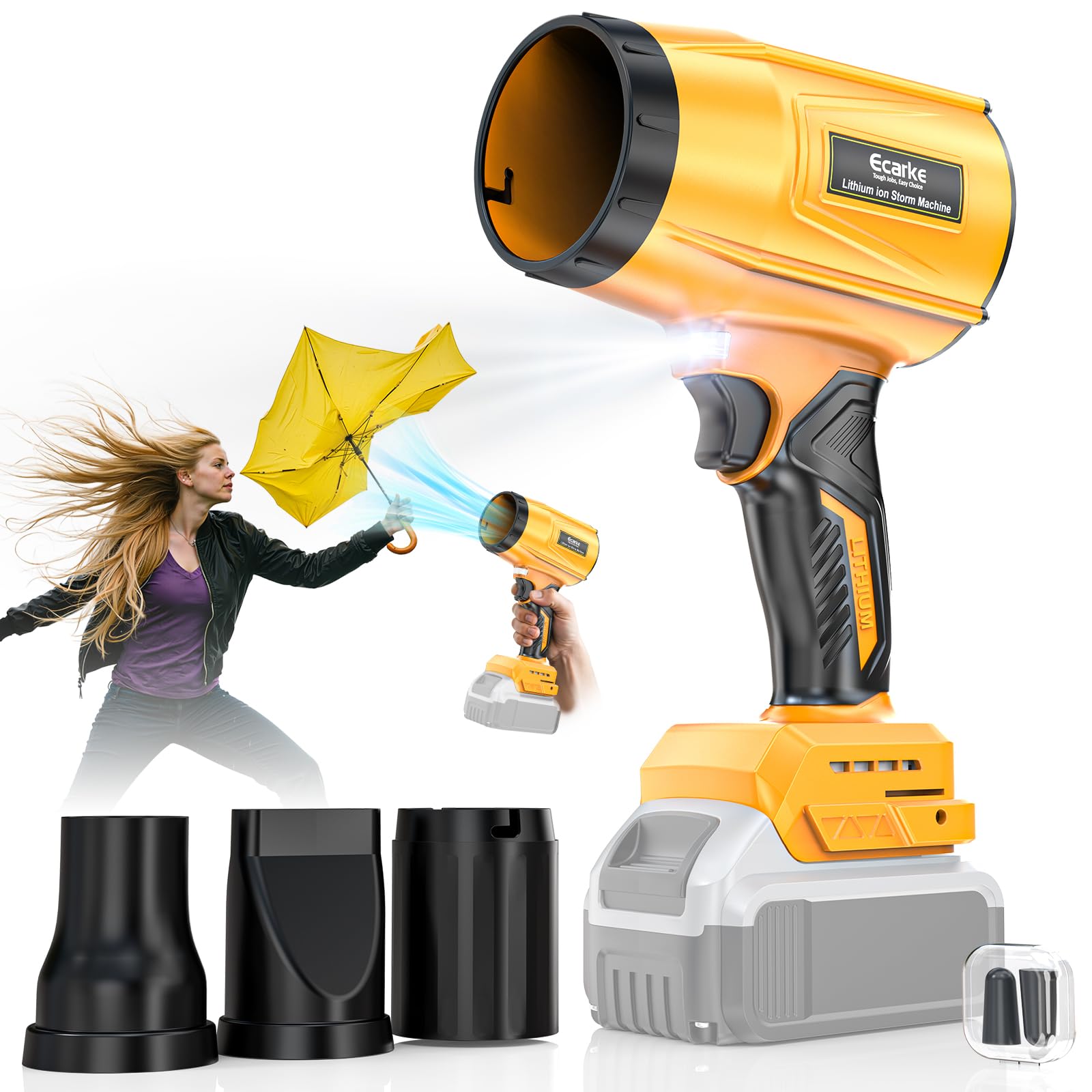 Photo 1 of **SOLD AS IS NO REFUND/RETURN** SEE COMMENTS!~
800,000 RPM Leaf Blower Compatible with Dewalt 20V: Ecarke Cordless Dust Blower, Electric Turbo Jet Blower Handheld Battery Powered with Brushless Motor for Patio Garden Lawn (Tool Only, No Battery)