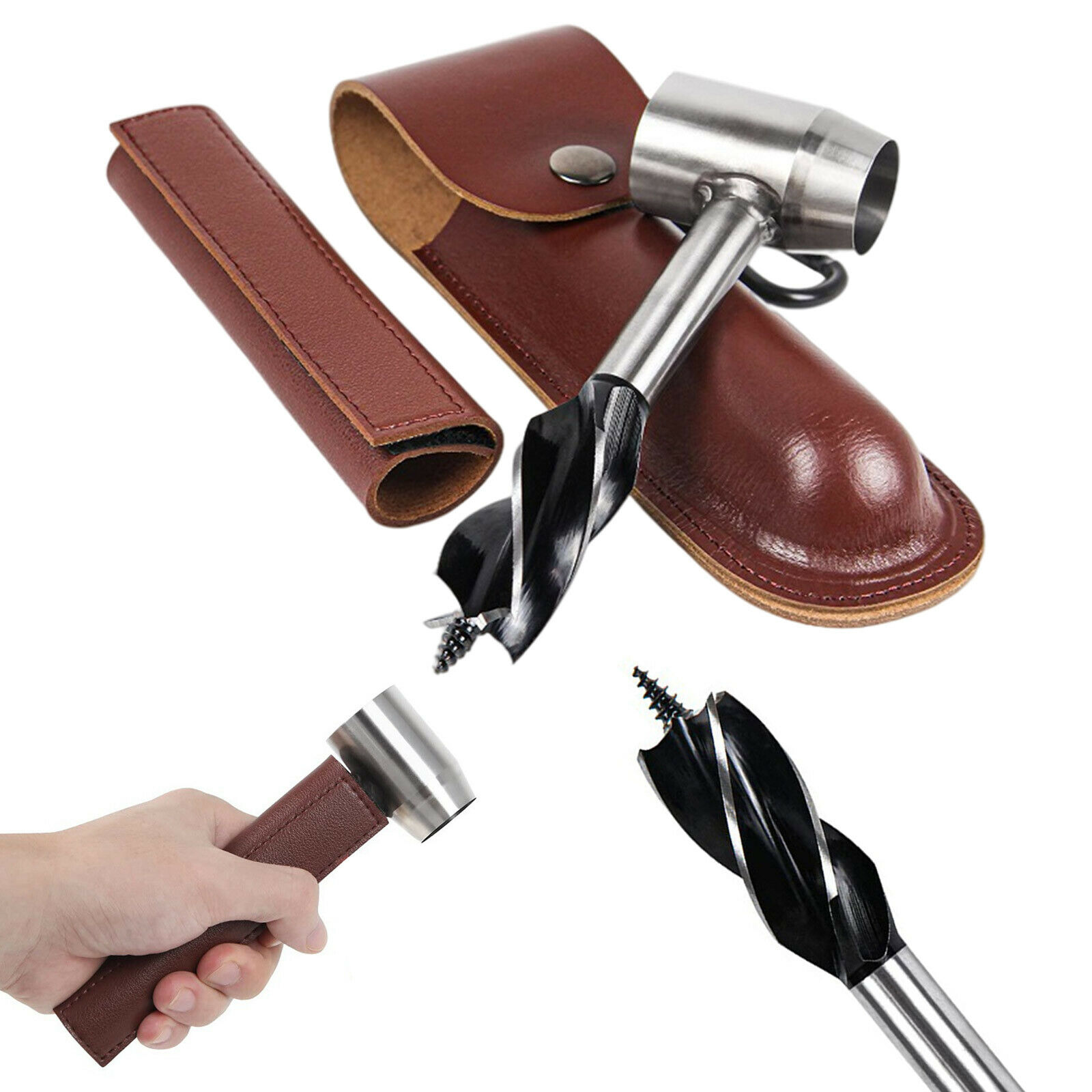 Agiferg Woodworking Hand Drill Outdoor Survival Drill Hand Screw Drill - View #4
