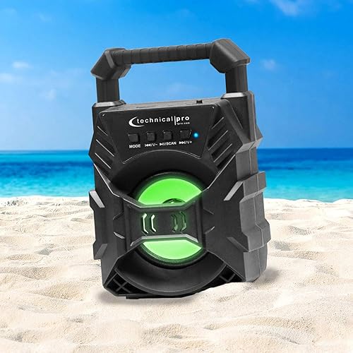 Miniatura 4 de Technical Pro Altavoz Bluetooth compacto recargable portátil con LED USB/FM/TF, diseño ligero y compacto que lo convierte en el altavoz perfecto