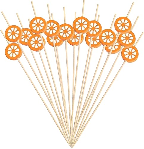 Miniatura 9 de 100 palillos de cóctel de bambú, palillos de dientes elegantes para aperitivos, palillos hechos a mano de 4.7 pulgadas, bonitos pinchos de bambú