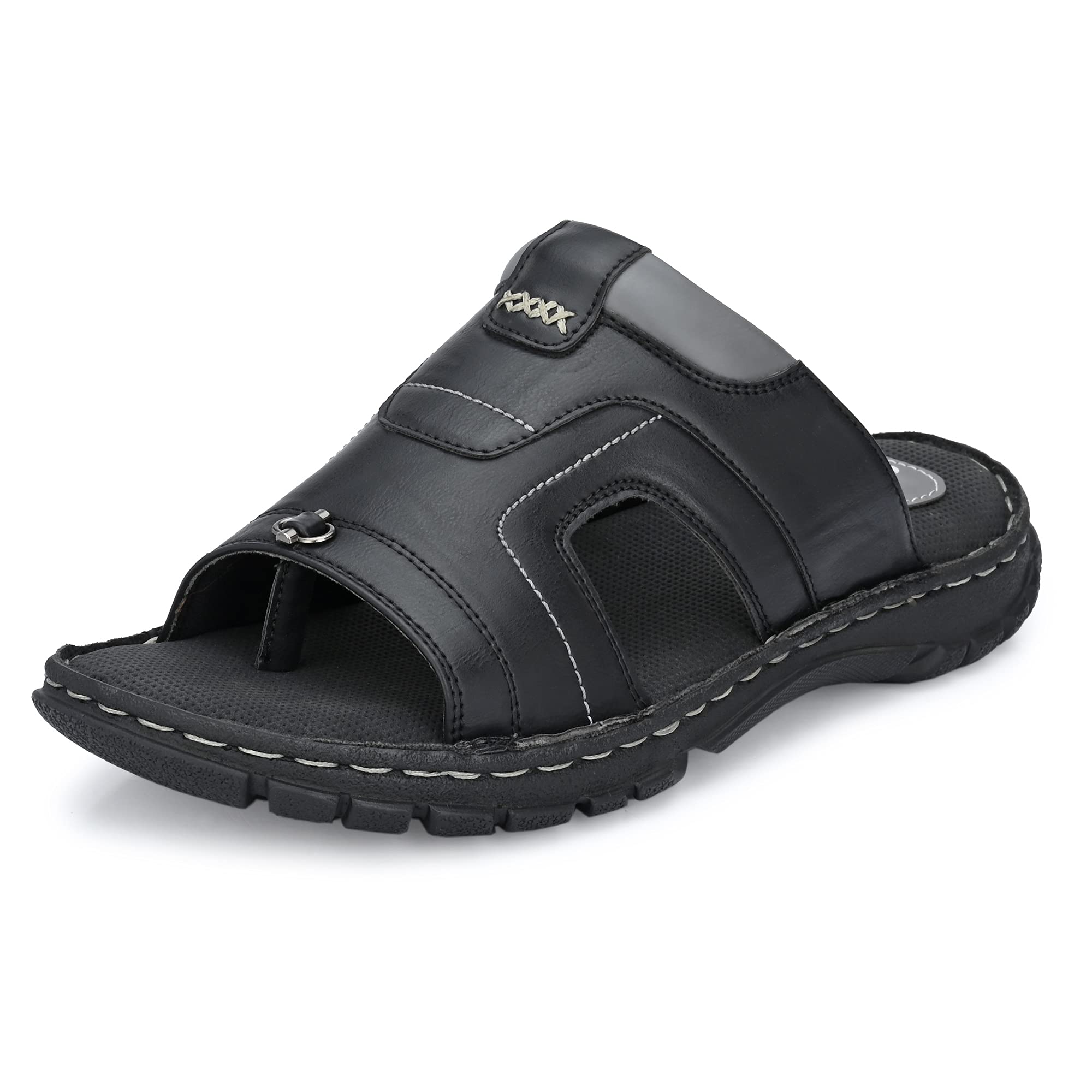 Men's Sandals | Outdoor Stylish Thong Sandals | Secure Hook & Loop Closure | Premium Upper, Closed Sandal for Trekking & Walking| Comfortable Close Strap | Provide Comfort & Stylish (3667)-image-9