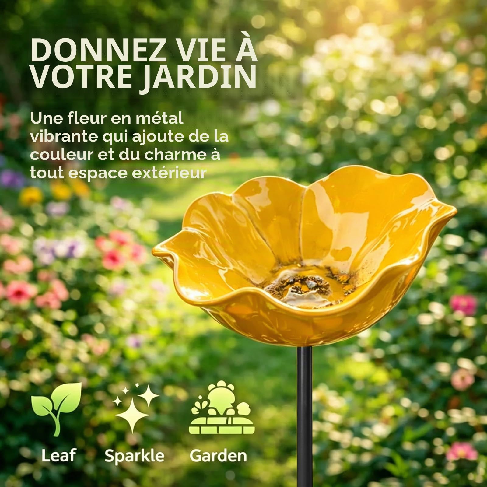 Bain D’Oiseaux,5 Pièces Abreuvoir Oiseaux Exterieur sur Pied,Mangeoires pour Oiseaux,Bain pour Oiseaux,Bassin pour Oiseaux,pour Insectes et Papillons,Décoration Jardin Terrasse