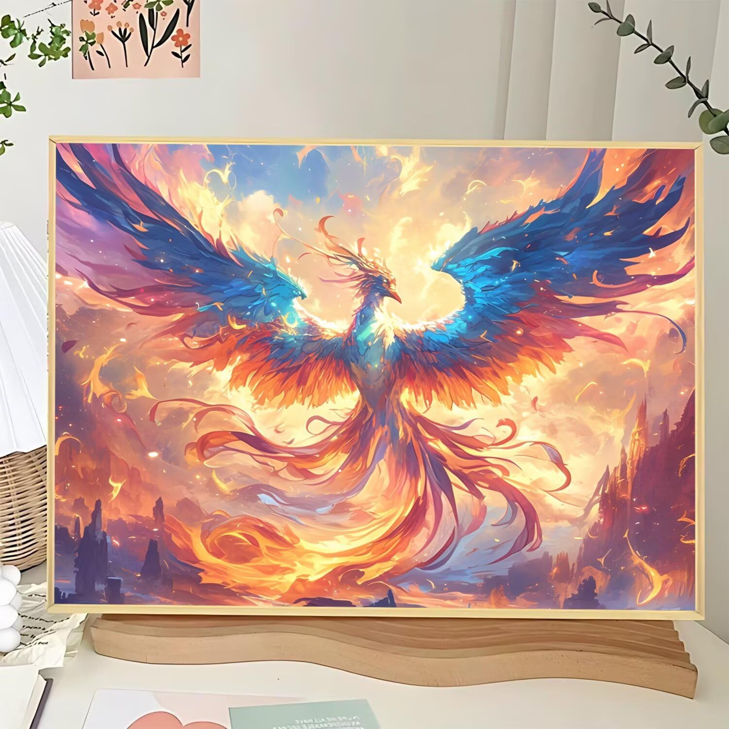Diament Malarstwo Feniks Diament Malarstwo Dorosłe Zwierzęta 100x70cm, Diamentowe Pełne zestawy artystyczne dla dzieci Początkujący DIY Ścieg krzyżykowy Cyrkonie Malowanie, 5D Diamentowy haft do