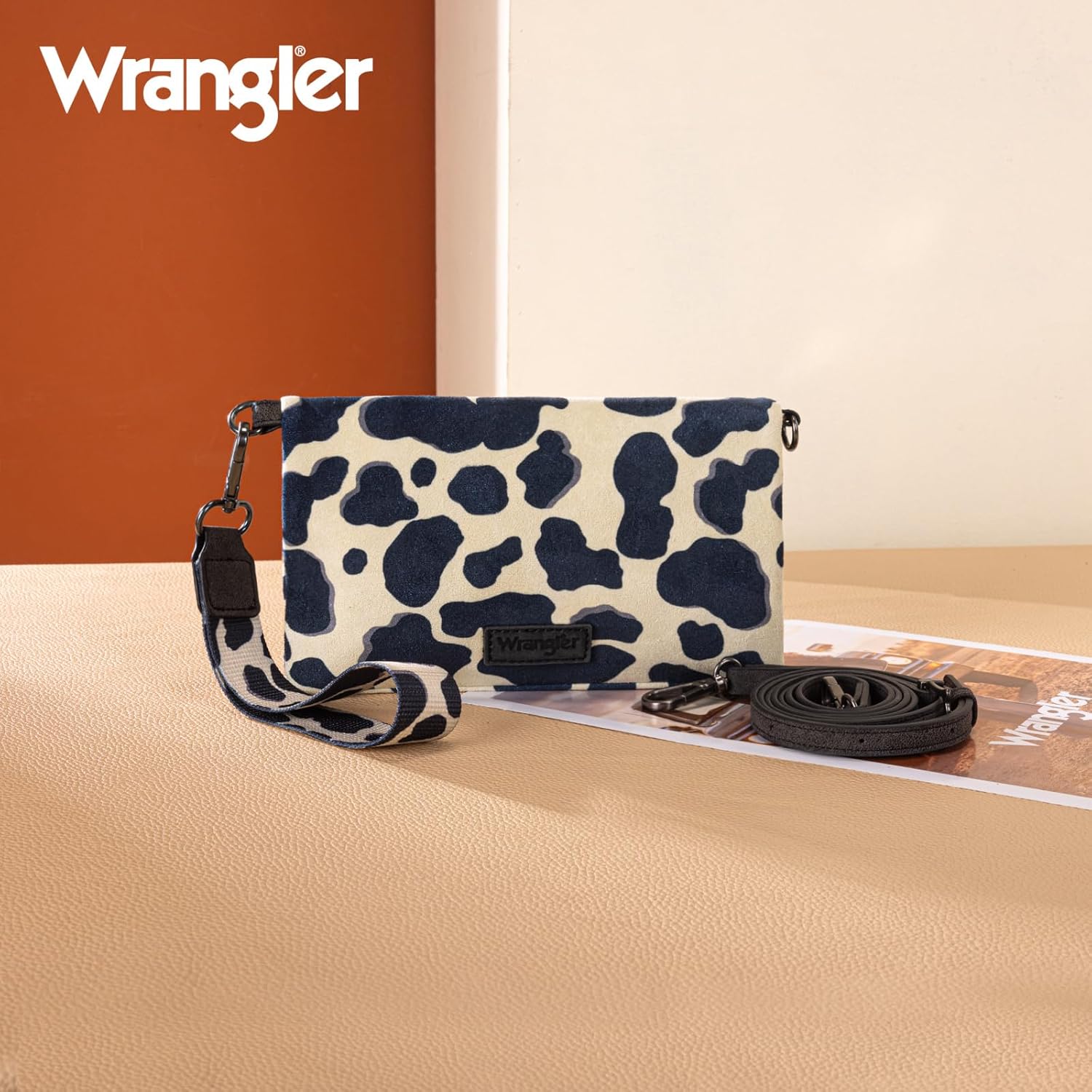 X Wrangler Cow Wallets for Women RFID Wristlet Wallets Bifold Large Capacity Western Wallet with Crossbody Strap - Image 7