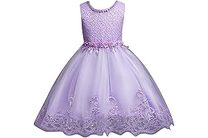 Enchanteur Little Girl's Pearl Embellished Lace Dress