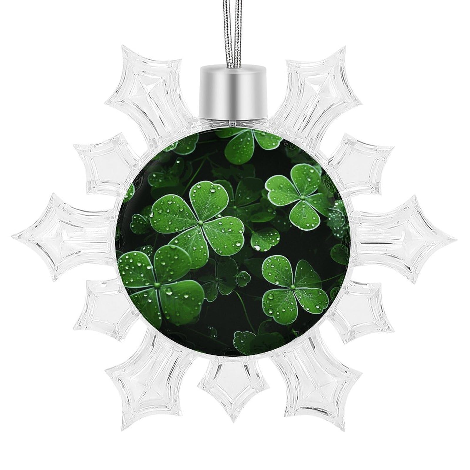 St Patricks Day Leaves Snowflake Ornaments Cute Snowflake Pendant Exquisite Christmas Tree Ornaments for Christmas Weddings New Year Birthday Holiday Celebration