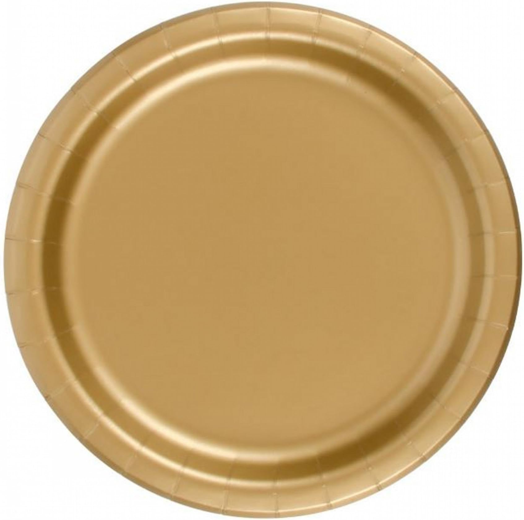 240 Gold (10 Pks of 24) 7 Inch Wax Coated Plain Solid Color Dessert Cake Paper Plates