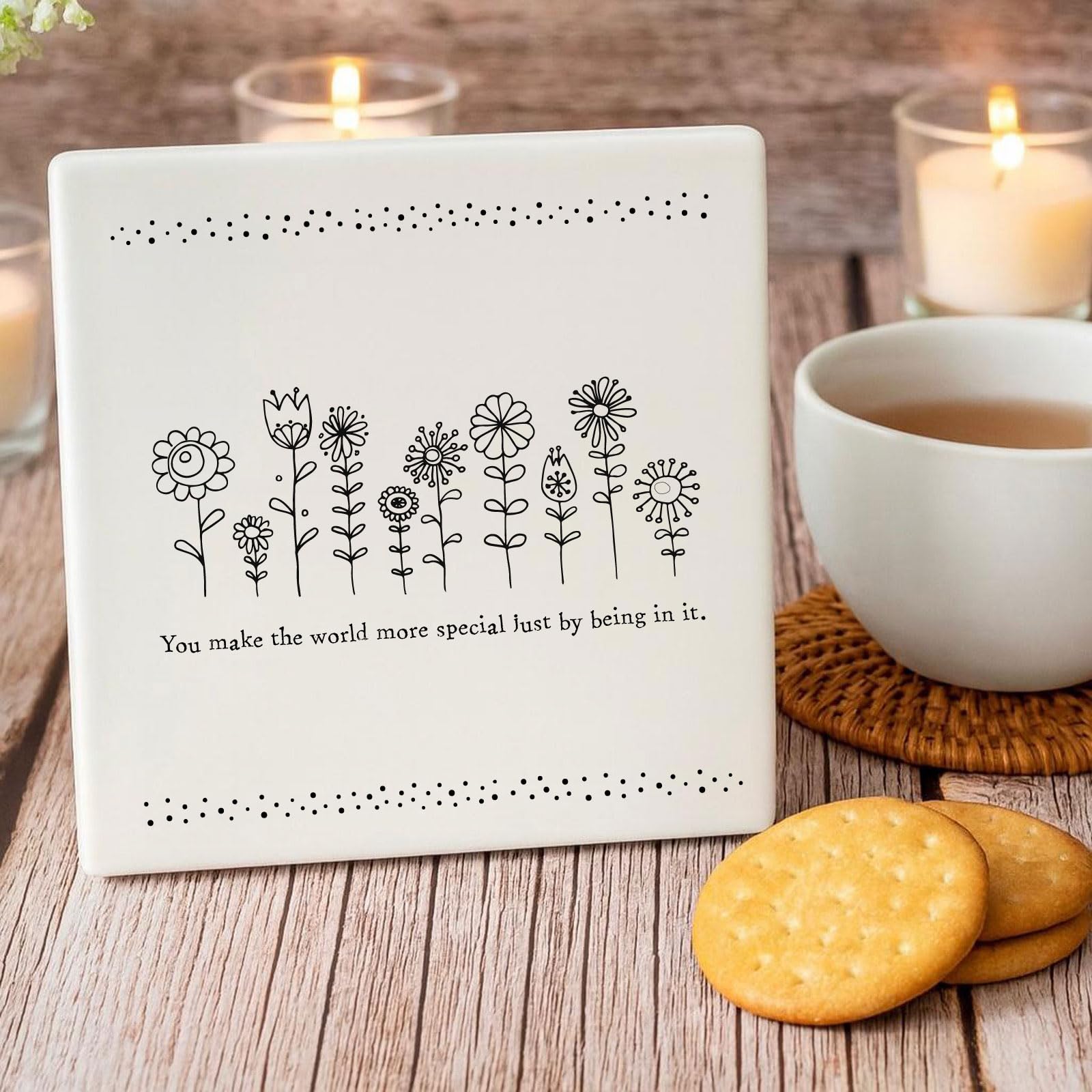 Luck and Luck Porcelain Coaster, 'You Make The World Special', Porcelain Keepsake Gift, Birthday Keepsake, Friendship Gift, Gift For Her
