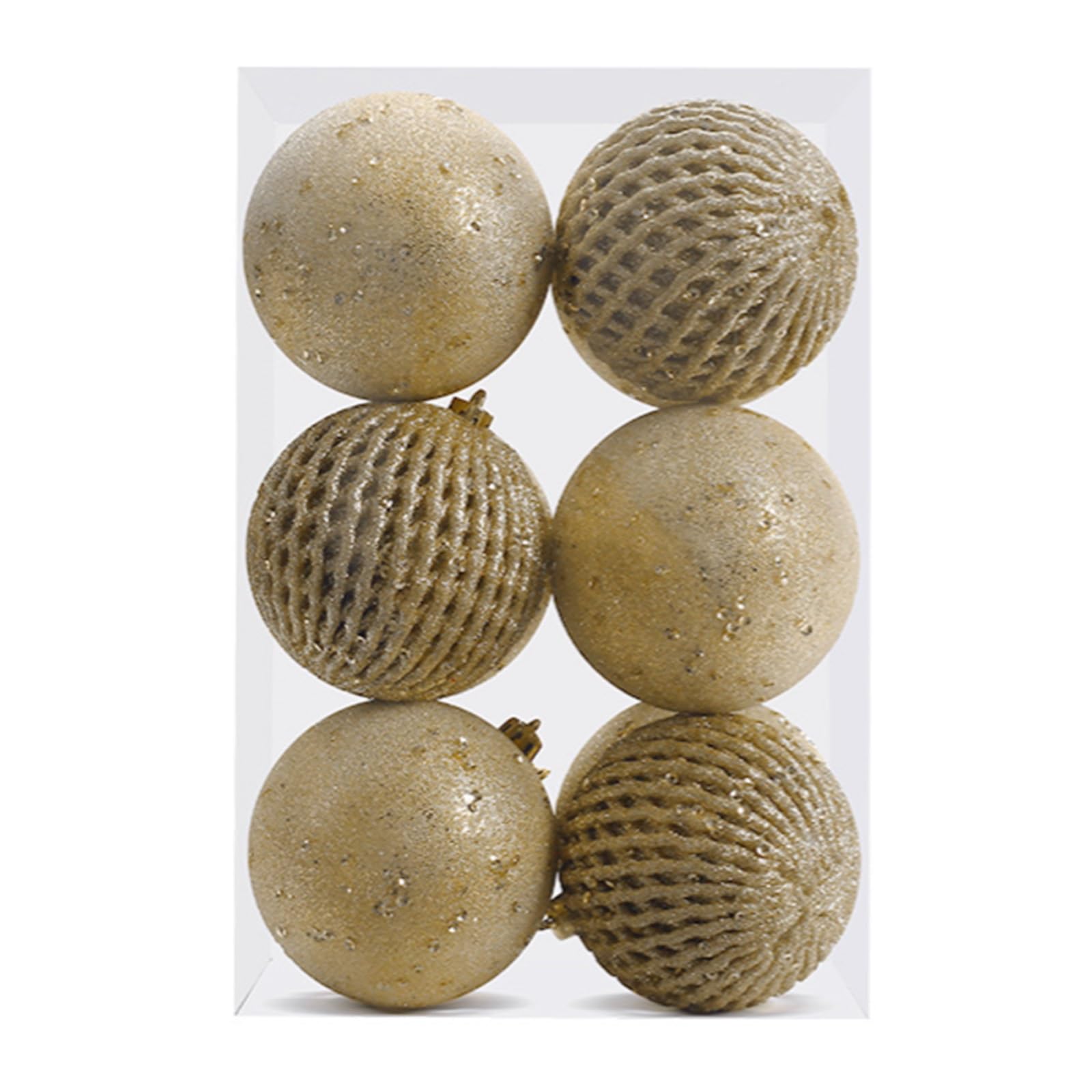 Adornos Navideños de Bolas Decoración navideña Bolas navideñas pintadas con Lentejuelas de 8 cm / 12 Piezas para árbol de Navidad, Fiestas, Bodas(Gold)