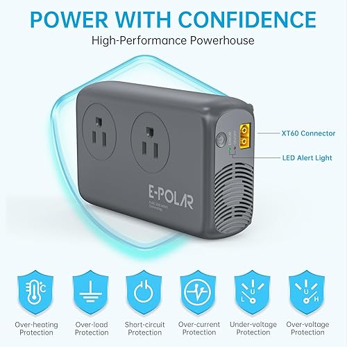 Miniatura 7 de Inversor de corriente para automóvil de 300 W, onda sinusoidal pura con 60 W PD USB-C, inversores de corriente para vehículos CC 12 V a 110 V CA