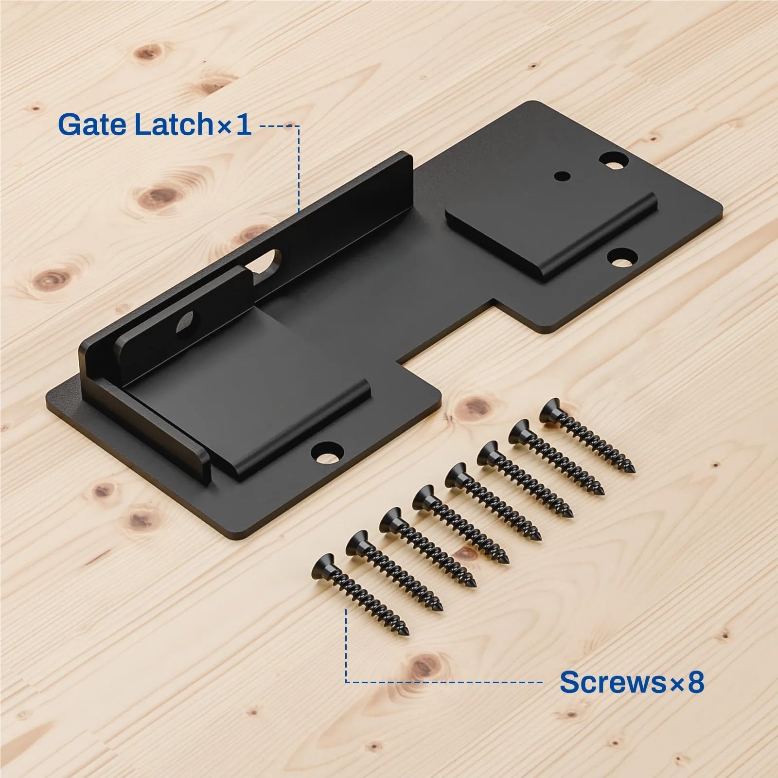 Pestillo negro for puerta de valla, cerradura for jardín y patio con candado, 2 uds Para Cocina Baño