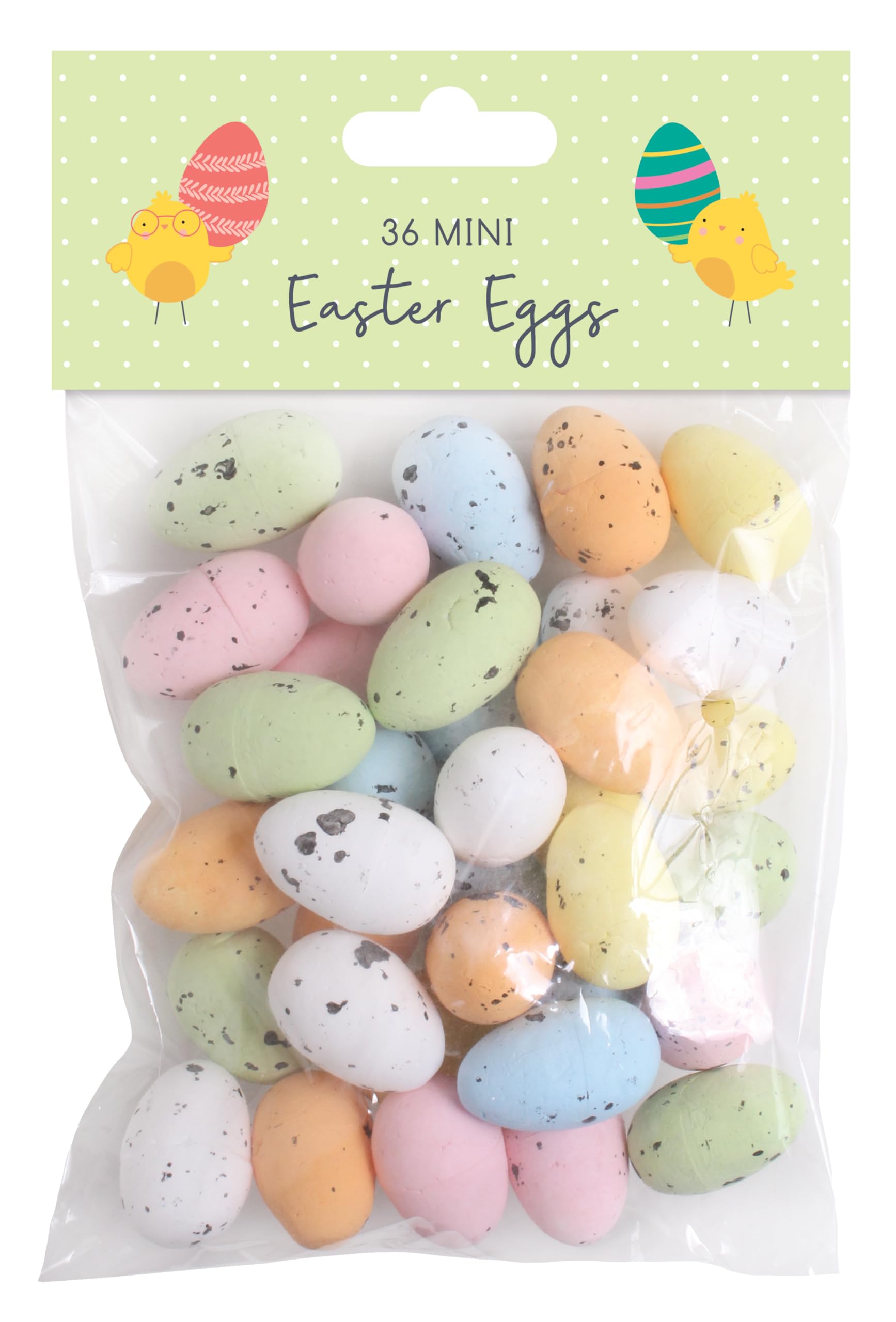 Quickdraw 36 Mini Easter Eggs Colourful Speckled Foam Eggs for Decorating Bonnets Crafts Egg Hunt