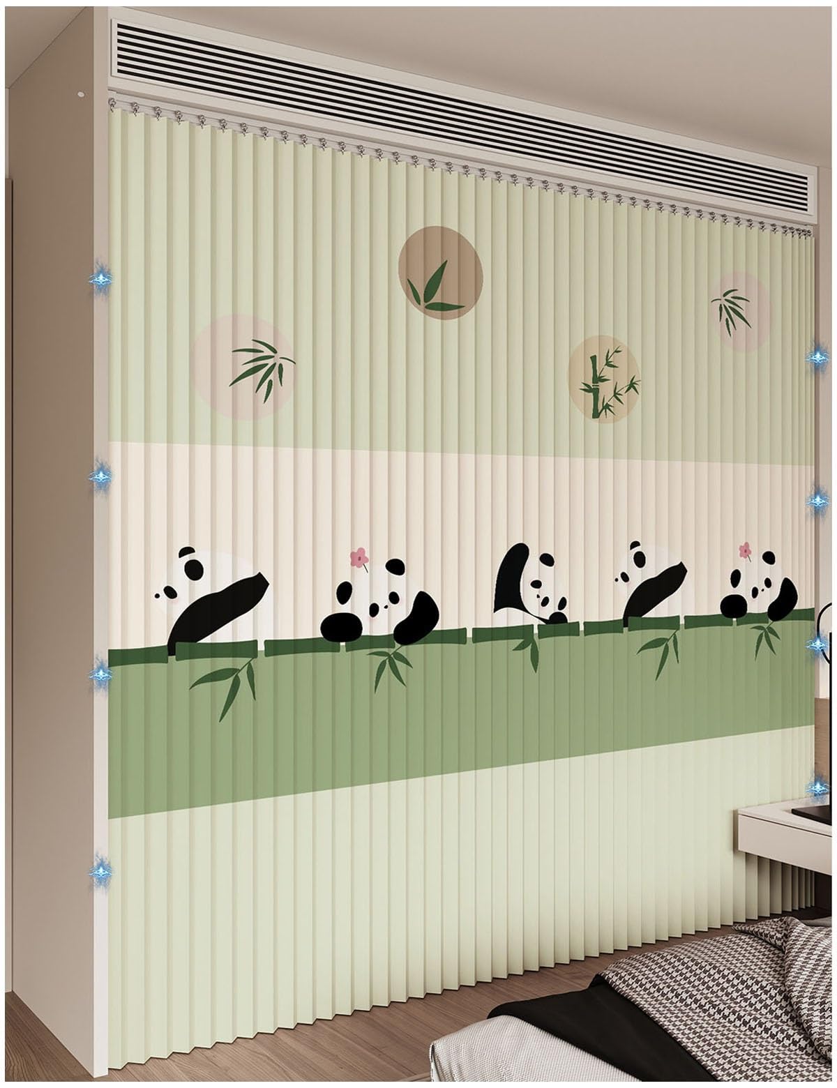 Rideau de placard occultant plissé pour dressing ouvert et séparation de chambre d'étudiant