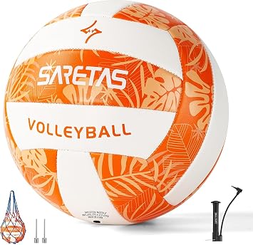Saretas Volleyball Soft Beach Volleyball - Official Size for School, Indoor, Outdoor and Play Game Gym Workout - Play for Girls, Adults and Family.
