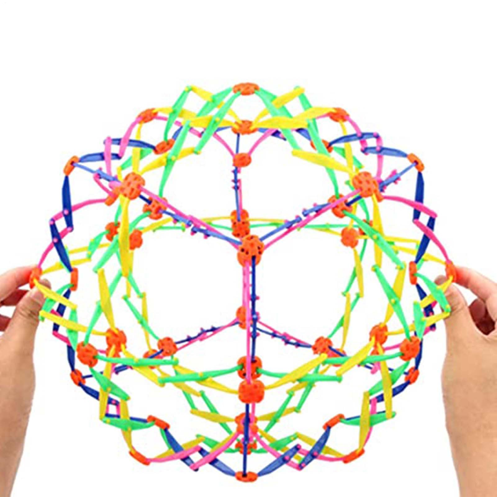Balle respiratoire Extensible | 6,5 Pouces Rainbow Magic Ball Fidget Toy | Balles de Fleurs transformables Toys Puzzle avec la lumière | Extension balles Sensory Stress Relief Toys for TDAH Yoga
