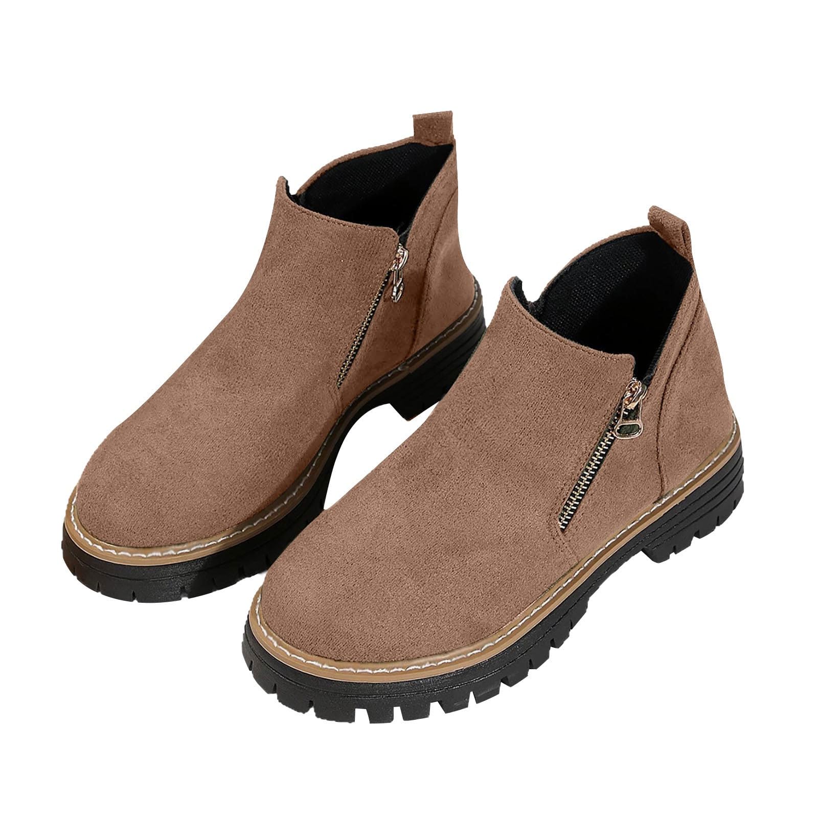 Stivali Western Da Donna In Pelle Scamosciata, Punta A Punta, Tacco Medio, Comodi E Alla Moda