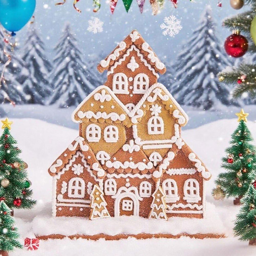 Decorazione Natalizia a Forma di Casetta di Neve, in Morbida Argilla, Ideale Come Decorazione Scrivania O Tavolo per Soggiorno, Camera Letto E Casa.