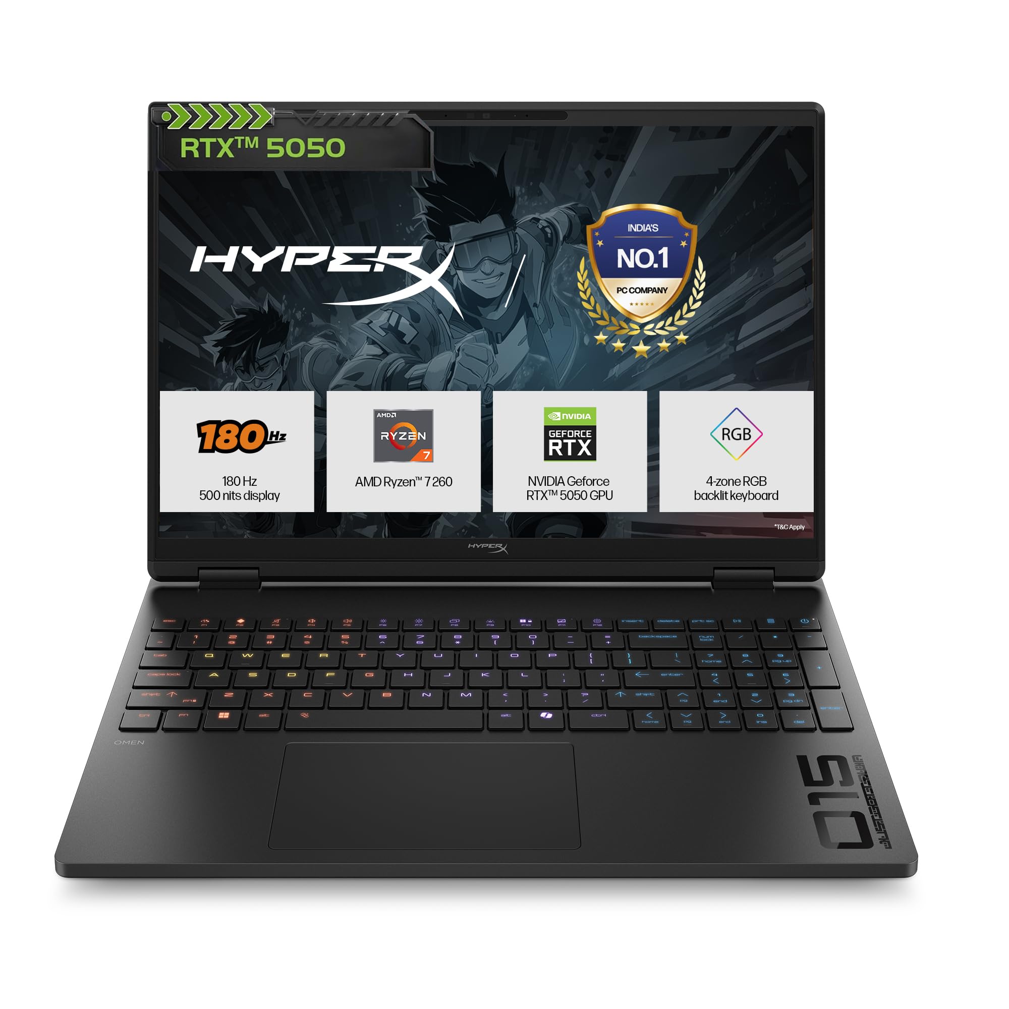 HP OMEN 15 Gaming Laptop, Ryzen 7, RTX 5050, 24GB, 1TB